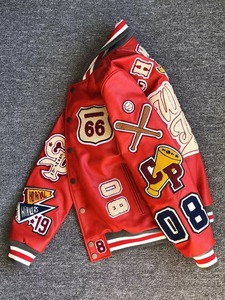 แจ็คเก็ตเบสบอลบอมเบอร์ทีมโรงเรียน2025ใส่ได้ทั้งชายและหญิงปักลายสไตล์สตรีทเสื้อแจ็คเก็ตฤดูหนาว - Product Image 3