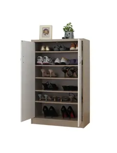 6 Tier Modern Sideboard Entryway Furniture <b>Shoe</b> <b>Storage</b> Cabinet with 2 Doors - Product Image 4