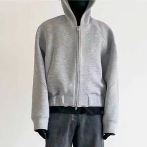 OEM ODM personalizado Puff impresión Sudadera con capucha Oversized Boxy recortada Zip up Streetwear Sudaderas con estilo personalizado bordado Sudadera con capucha vendedor - Product Image 1