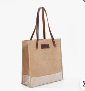 EarthyRoots Sac fourre-tout en toile de jute de coton personnalisé Sac fourre-tout à provisions à bandoulière pour femmes écologique Sac promotionnel réutilisable - Product Image 2