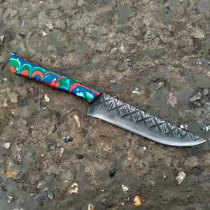 มีดเชฟมืออาชีพทำจากเหล็ก12rc ขนาด8นิ้วปลอกหนังที่มีดแกะสลักจากเรซิน - Product Image 1