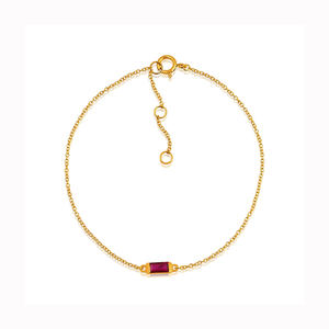 Hot Sale 925 <b>Sterling</b> <b>Silver</b> Classic Style Garnet Gemstone <b>Bracelet</b> Gold Plated Ready Stock for Weddings Parties or Gifts - Product Image 1