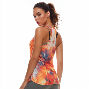 Camiseta Deportiva sin Mangas para Mujer, Transpirable, de Secado Rápido, Estampada OEM, 100% Algodón/Poliéster, para Gimnasio y Fitness - Product Image 2