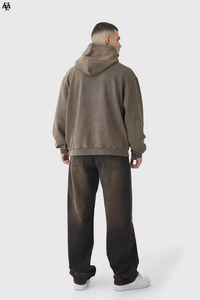 เสื้อฮู้ดแบบสวมหัวทรงโอเวอร์ไซส์สไตล์วินเทจซักได้แบบสตรีทไซส์ - Product Image 2