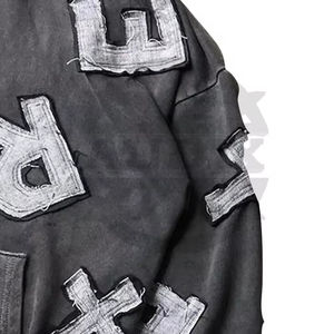 เสื้อฮู้ดผ้าฝ้าย100% สำหรับผู้ชายผู้หญิง3D ปักลายพิมพ์ดิจิตอลลายสีพื้น - Product Image 3