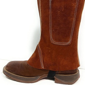 Demi chaps d'équitation de haute qualité Équipement en cuir de peau de vache Chaps en cuir véritable - Product Image 4