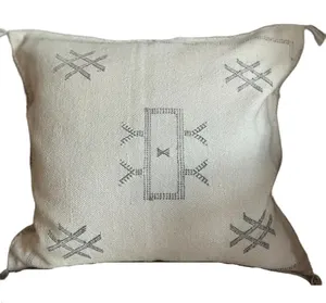 El yapımı fas kaktüs ipek ve pamuk Kelim yastıkları toptancı kaynağı dekoratif yastık minder nokta desen ile kapakları
