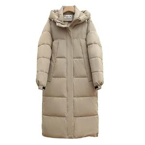 Veste longue d'hiver réversible pour femmes grande taille manteau à capuche toile respirante coton imperméable extérieur chaud Design intérieur - Product Image 1