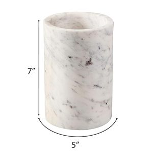 Vase à fleurs en marbre poli à la main par un fabricant de confiance pour la décoration intérieure haut de gamme avec une texture lisse et un design élégant - Product Image 2
