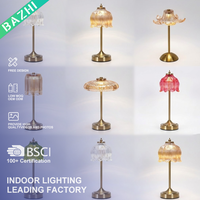 Lampe de table en verre avec base en métal luxueuse, sans fil, commande tactile, portable, rechargeable, lampe de bureau LED décorative pour restaurant