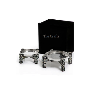 Cuenco de acero inoxidable para bombones con soporte de madera y fregona, Juego de 2 cuencos para servir dulces de diferentes tamaños a granel - Product Image 3