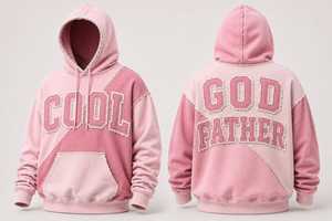 เสื้อฮู้ดดี้โอเวอร์ไซส์ปักลายโลโก้ด้านหน้าแบบทูโทนสไตล์ดิสเทรส  ผ้าหนานุ่ม สีสันตัดกัน สไตล์สตรีทแวร์ - Product Image 4