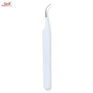 Pince à cils en acier inoxydable blanc de haute qualité avec pointe en fibre Logo personnalisé Nouvelle arrivée! Pour l'utilisation des sourcils - Product Image 2