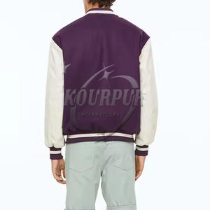 Haute qualité coton brodé poids lourd mode décontracté bouton vers le bas Bomber vestes hommes Varsity Baseball veste pour hommes - Product Image 2