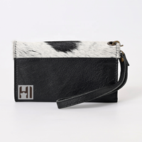 Portefeuille long en cuir de vachette pleine fleur pour homme, blocage RFID, porte-cartes fin