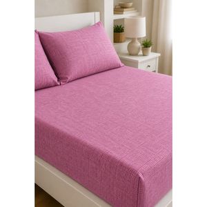 Ensemble de draps-housses extra larges 100% coton en rose, respirant - Product Image 2