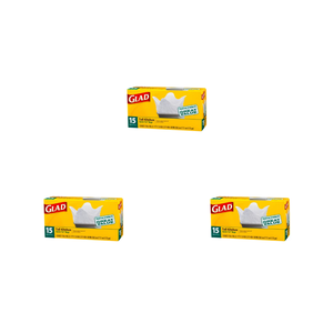 Lot de 3 sacs poubelle de cuisine biodégradables en plastique robuste Glad Quick-Tie, grands, 13 gallons, 45 pièces - Product Image 1