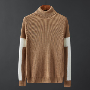 Pull à col roulé uni pour homme, minimaliste, tricot d'hiver, vente en gros - Product Image 1