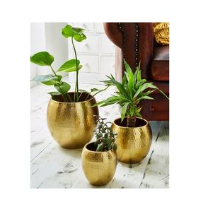 Ensemble de 2 pots de fleurs en métal décorés d'herbes élégantes pour la maison, le bureau ou les événements, à prix raisonnable - Product Image 3