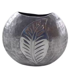 Vase à fleurs en aluminium de qualité supérieure, argent nickelé, pour des jardinières d'extérieur superbes, un look intérieur élégant, des pots et jardinières décoratifs pour la maison - Product Image 4