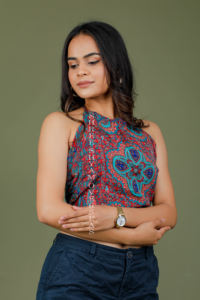 New Summer Collection 2023 Silk Short Top Ladies Wear - Product Image 3