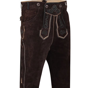 กางเกงหนังแท้แบบดั้งเดิมคุณภาพดีที่สุดสำหรับผู้ชายและผู้หญิง - กางเกงหนังสำหรับงานเทศกาลอ็อกโทเบอร์เฟสต์ - สไตล์บาวาเรียน - Product Image 1