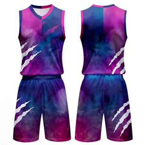 2026 Best Selling 100% Polyester Sleeveless Sportswear Custom Jersey Basketball Uniform <b>Printed</b> <b>Mesh</b> Shorts Breathable Plus Sets - Product Image 6