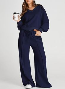 ชุดเซ็ทลำลองผ้าฟลีซพรีเมียมสำหรับผู้หญิง ล้างสีแบบ Acid Wash ดีไซน์มินิมอลสองชิ้นเข้าชุดกัน - Product Image 3