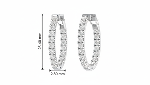 ต่างหูแบบห่วงทรงกลมคลาสสิก ประดับเพชรแบบ “Inside-Out” สำหรับผู้หญิง - Product Image 2