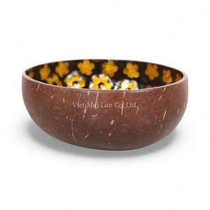Cuenco de Coco Hecho a Mano con Incrustaciones de Nácar, Decoración Ecológica para el Hogar, Estilo Bohemio, Origen Vietnam - Product Image 2