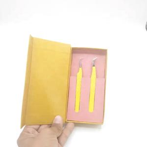 Pinzas de extensión de pestañas de acero inoxidable con logotipo personalizado de la mejor calidad, Punta puntiaguda, tipo de fibra, volumen, venta al por mayor, herramienta de belleza - Product Image 6