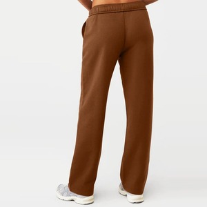 กางเกงวอร์มขาตรงสำหรับผู้หญิงกางเกงวิ่งเอวยางยืดทำจากผ้าฝ้ายโพลีเอสเตอร์ออกแบบได้ตามต้องการ - Product Image 2