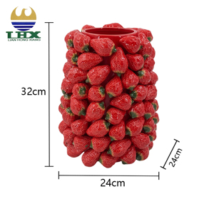 Bán Buôn Dâu Tây Bình Gốm Đỏ Tráng Men 3D Trái Cây Thiết Kế Bàn Chậu Hoa Cho Nhà Phòng Khách Và Ăn Uống Trang Trí Nội Thất - Product Image 6