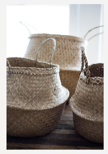 ตะกร้าหญ้าทะเลสไตล์โบโฮวัสดุธรรมชาติสำหรับตกแต่งตะกร้าเก็บของทำมือ - Product Image 2