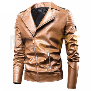 Hombres 2025 otoño nueva chaqueta de cuero informal abrigo hombres moda Vintage traje chaqueta con cremallera por MAXFIT ENTERPRISES - Product Image 1