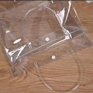 Wholesale Clear <b>Plastic</b> Gift <b>Tote</b> Bag for Weddings& Baby Showers|Transparent PVC Pouch with Snap Closure|Reusable Retail Handbag - Product Image 5