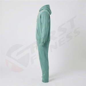 Survêtement en molleton à capuche délavé à l'acide pour homme – Qualité supérieure, couleur unie personnalisable, respirant, style hiver - Product Image 3