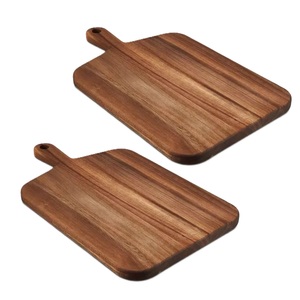 Planche à découper rectangulaire en bois d'acacia naturel de haute qualité, écologique, avec poignée, taille personnalisée pour steak, fruits, ustensiles de cuisine - Product Image 3