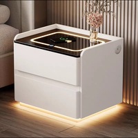 Table de chevet multifonctionnelle avec chargeur sans fil et serrure à code, vente chaude 2026, pour chambre à coucher