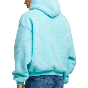 Streetwear Winter Pullover Hoodies Sweatshirt Manufacturer Thick <b>Sherpa</b> Heavyweight wool <b>Hoodie</b> Drop Shoulder Embroidered <b>Hoodie</b> - Product Image 6