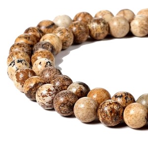 ลูกปัดหินคุณภาพสูงประดับลูกปัดหินแจสเปอร์สร้อยคอคริสตัลบำบัดแบบหลวมเรียบ - Product Image 3