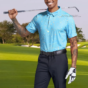 ODM superventas cuarto botón abajo Polo camiseta sublimación tejido de algodón suave Turn Down Collar Golf POLO camisa hombres - Product Image 2