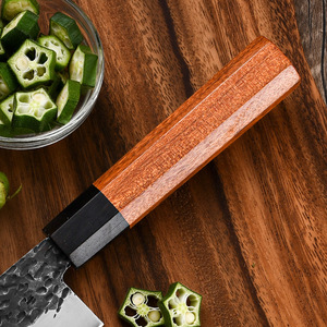 Venta al por mayor personalizado de alta calidad OEM ODM servicio cuchillo de Chef de cocina acero carne fruta cuchillo para cortar verduras con mango de madera - Product Image 5