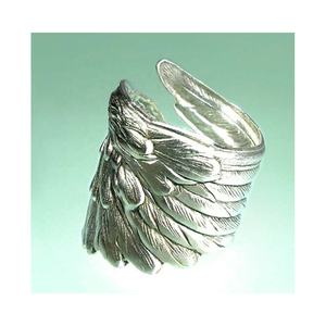 Anneau de serviette de créateur Unique en argent, aspect plume d'aigle, pour décoration de Table de mariage, anneau de serviette à motif rond - Product Image 1