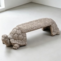 Banc de jardin tortue sculptée, siège extérieur fantaisie pour cour zen, jardin botanique, aménagement paysager, villa