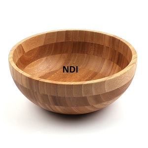 Buena venta de fruta de madera maciza diseño hecho a mano comida fruta Pasta servir tazón forma redondeada Servidor de alimentos tazón - Product Image 3