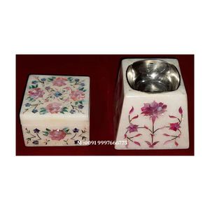 Magnifique boîte à bijoux et brûleur à bakhoor en marbre blanc fait main avec incrustations de nacre, forme personnalisée, utilisée pour Thanksgiving - Product Image 1