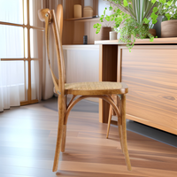 Chaise à dossier croisé en bois de hêtre massif moderne, empilable, pour l'intérieur et l'extérieur, pour la mise en place de tables, les événements, les banquets, les hôtels