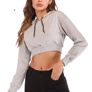 Último estilo Precio bajo Mujeres Crop Top Sudaderas con capucha Mangas largas Ropa casual Mujeres Crop Top Sudaderas con capucha Casual - Product Image 5
