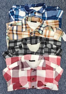 Boutonné Écologique Respirant Hiver Casual Hommes Coton Plaid Polaire Doublé Flanelle Sherpa Veste - Product Image 2